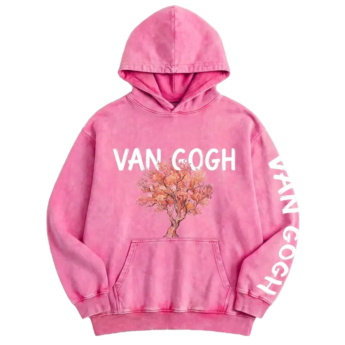 Van Gogh Pink Peach Tree Hoodie - Washed Hoodie | My Turtle